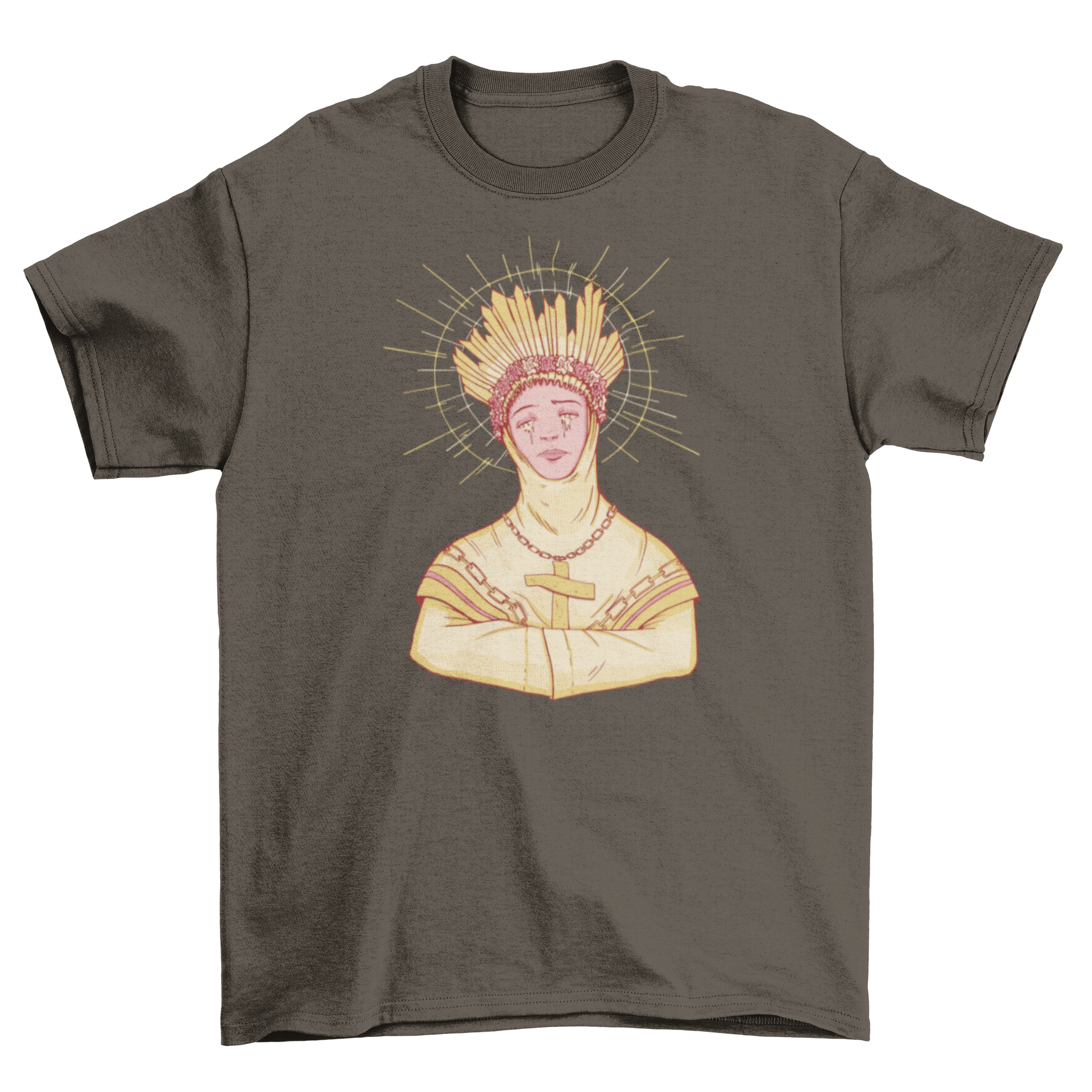Lady of La Salette t-shirt featuring a detailed illustration of Our Lady of La Salette on a soft fabric.