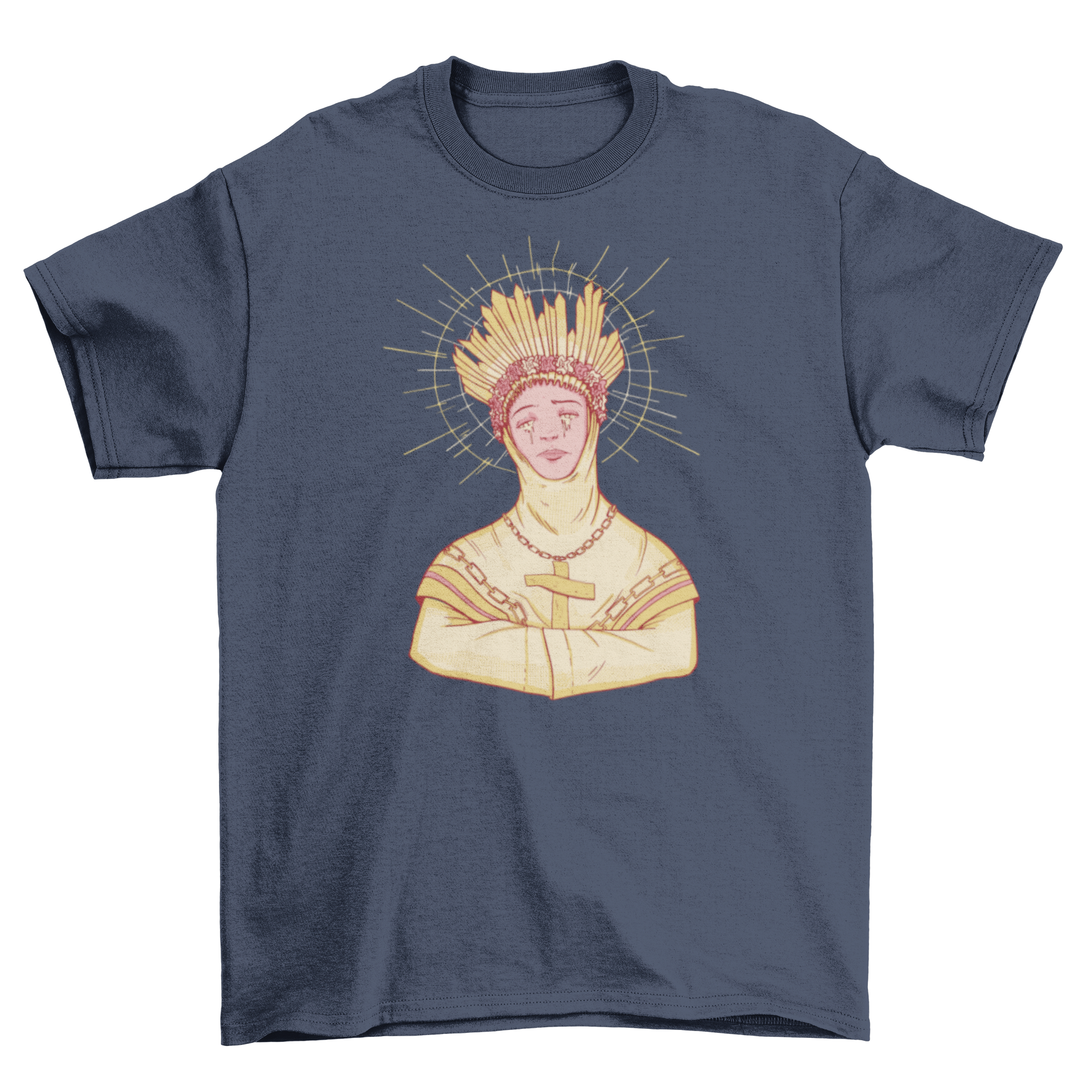 Lady of La Salette t-shirt featuring a detailed illustration of Our Lady of La Salette on a soft fabric.