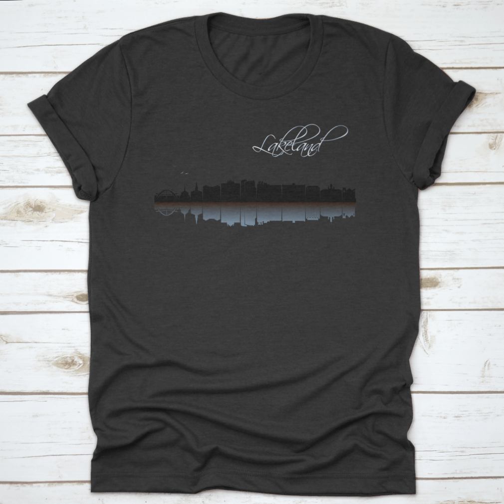 Lakeland Skyline t-shirt showcasing a beautiful view of Florida, made from 100% cotton with a classic fit.