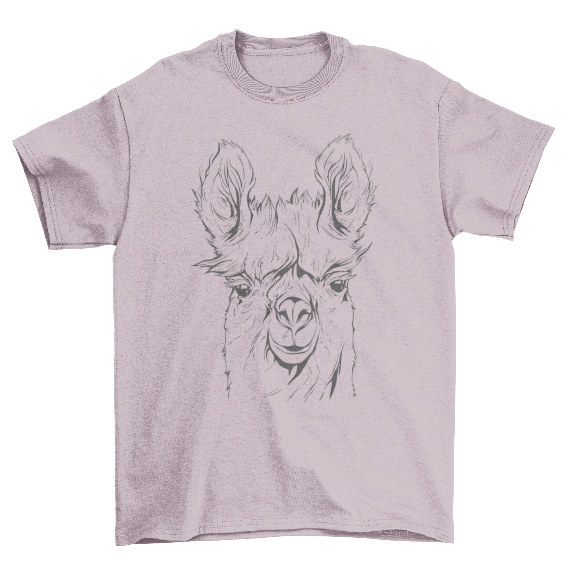 A stylish Llama Line Art T-shirt featuring a minimalist illustration of a llama in line style, perfect for casual wear.