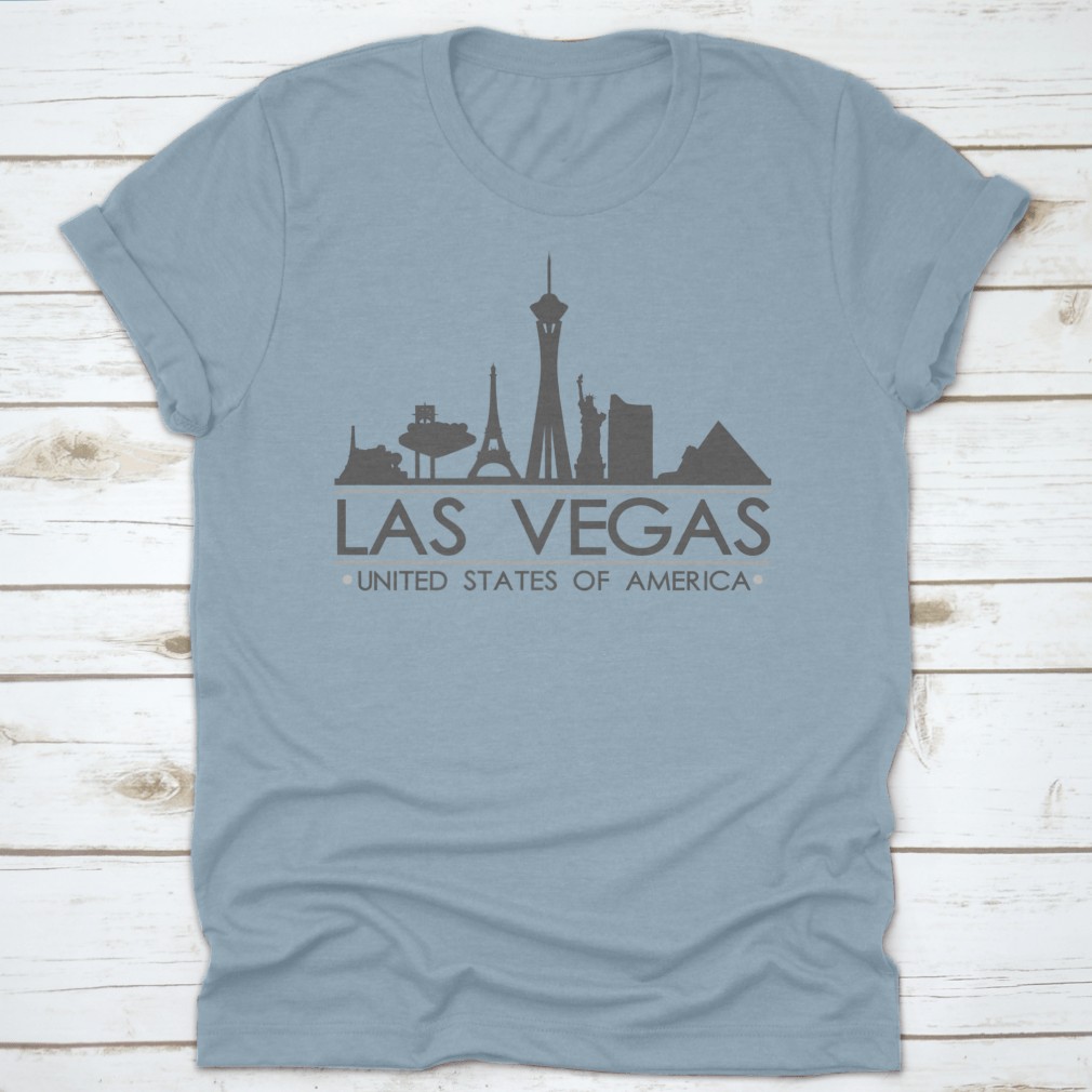 Las Vegas Nevada Skyline Silhouette design showcasing iconic city landmarks in a stylish vector art format.