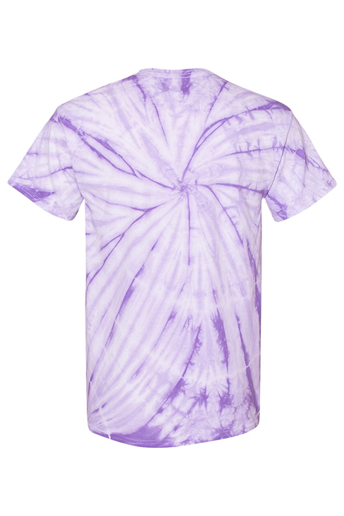 Lavender Tie Dye T-Shirt displayed on a neutral background, showcasing its unique pattern and soft fabric.