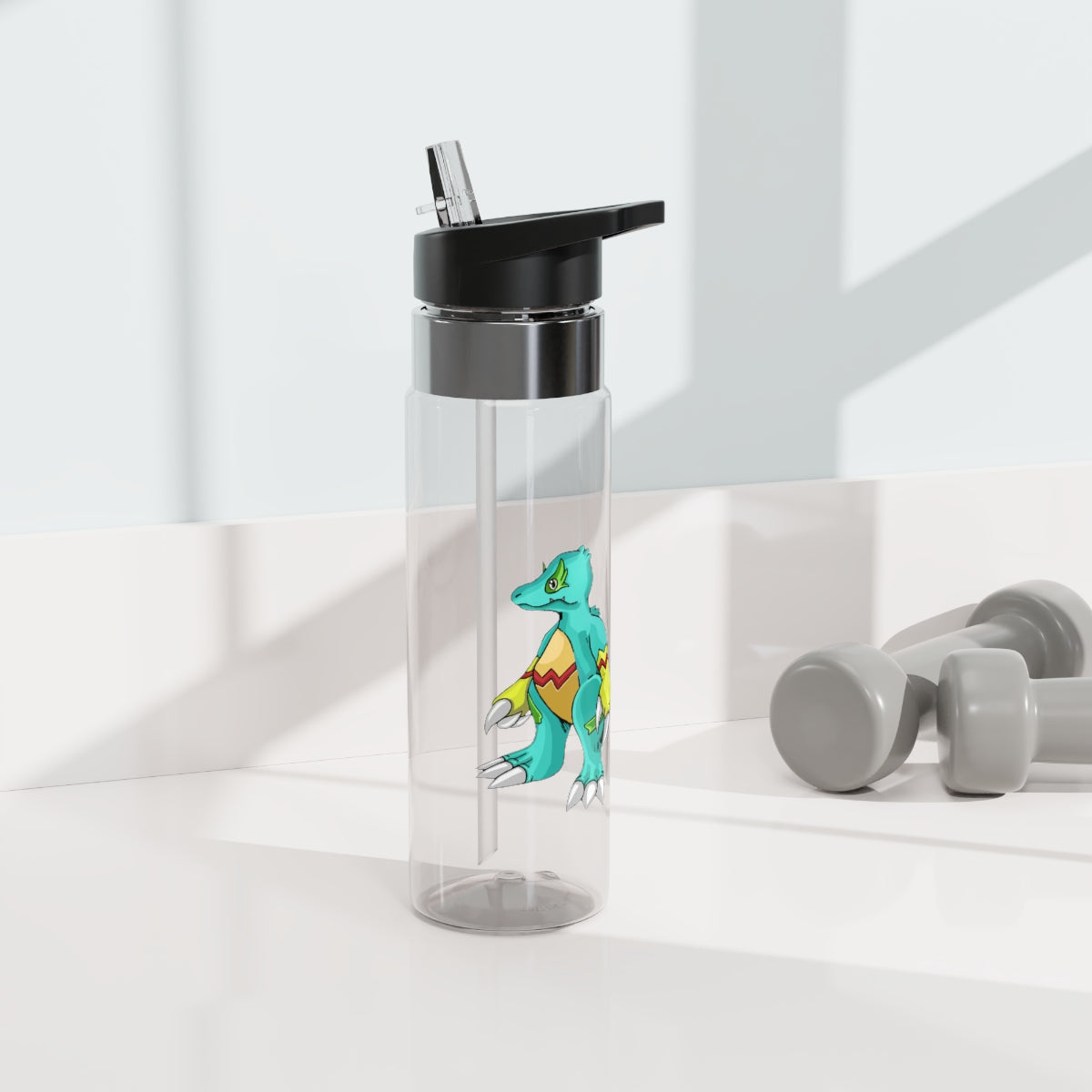 Laygoo Kensington Tritan™ Sport Bottle in vibrant colors with a carabiner hook, showcasing its durable design and spill-resistant lid.