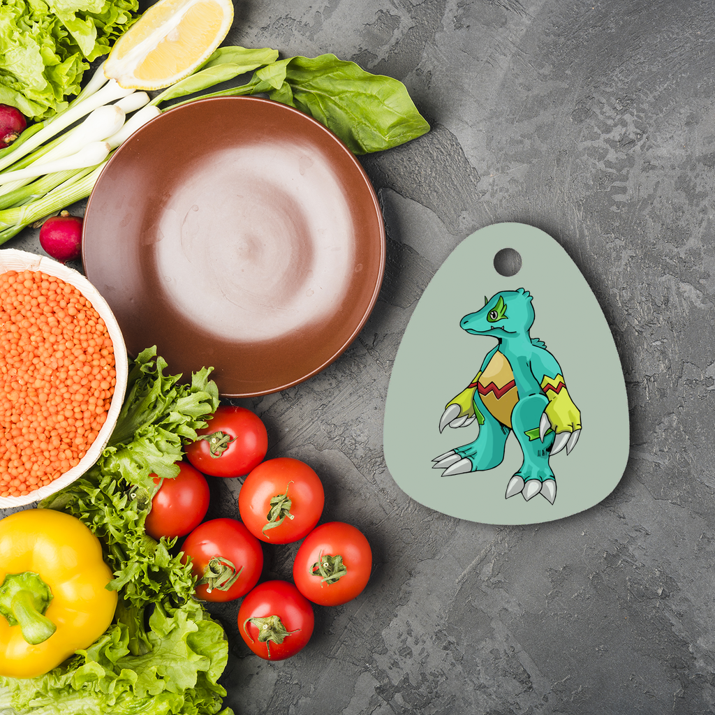 Laygoo Sublimation Glass Cutting Board in water droplet shape, featuring toughened glass and customizable design options.