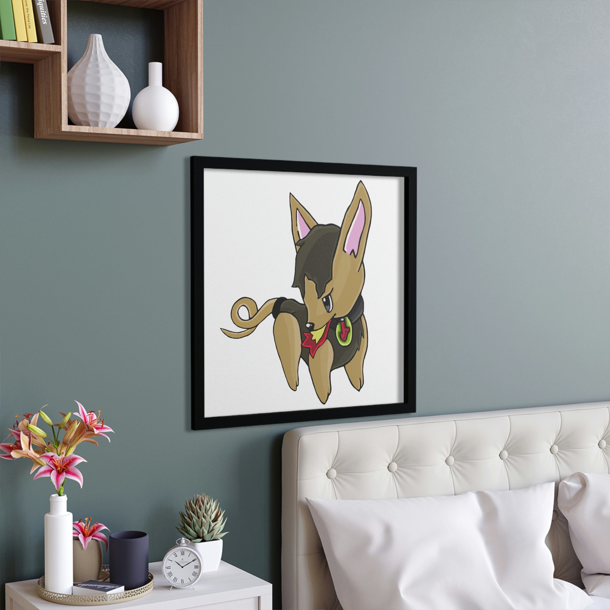 LB Framed Poster featuring a hand-crafted wooden frame with customizable design, suitable for indoor and outdoor use.