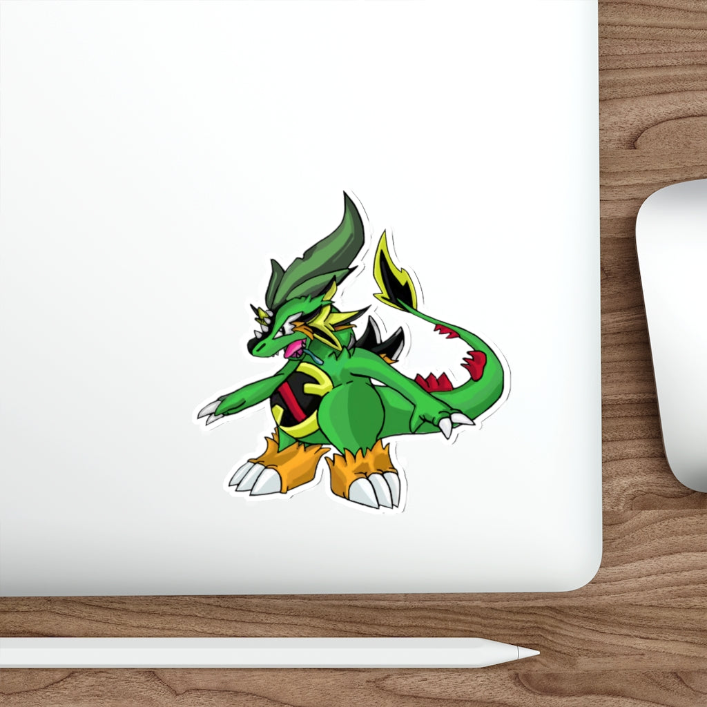 Ledinaking die-cut stickers showcasing various custom shapes and designs on a smooth surface.