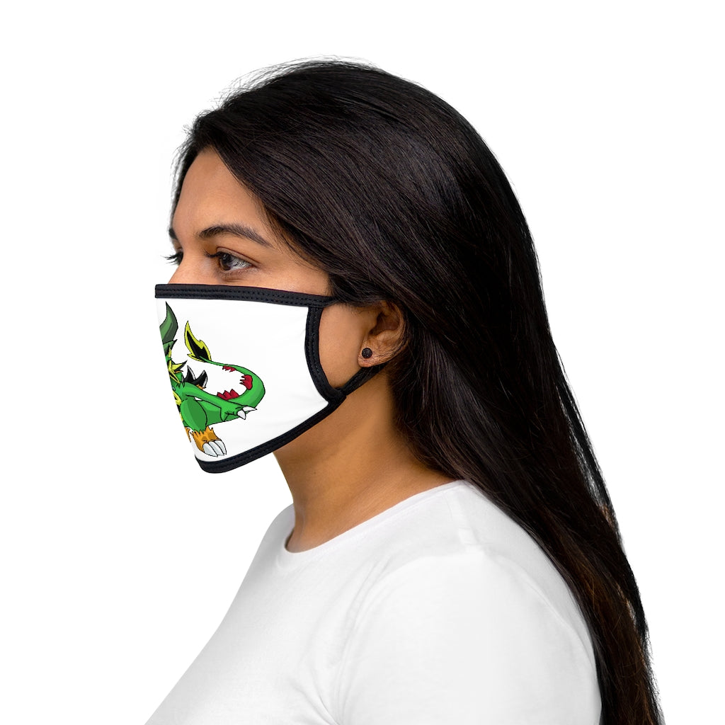 Ledinaking Mixed-Fabric Face Mask featuring a black outer edge and earloops, made of polyester and cotton for comfort and style.