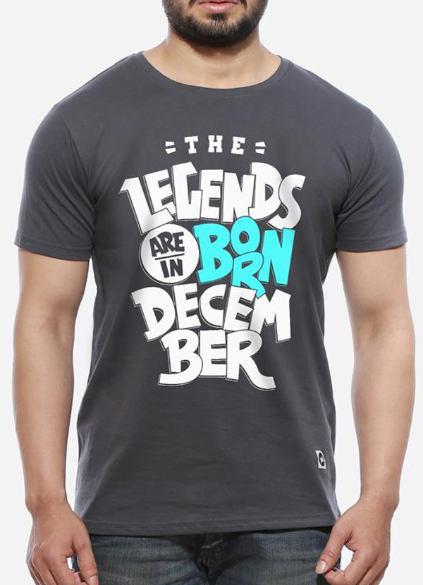 Legends Are Born In December T-Shirt featuring a stylish design, made from 100% soft cotton, perfect for birthday celebrations.