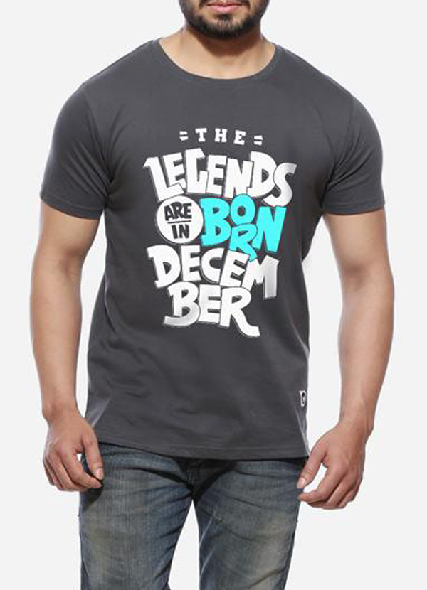 Legends Are Born In December T-Shirt featuring a stylish design, made from 100% soft cotton, perfect for birthday celebrations.