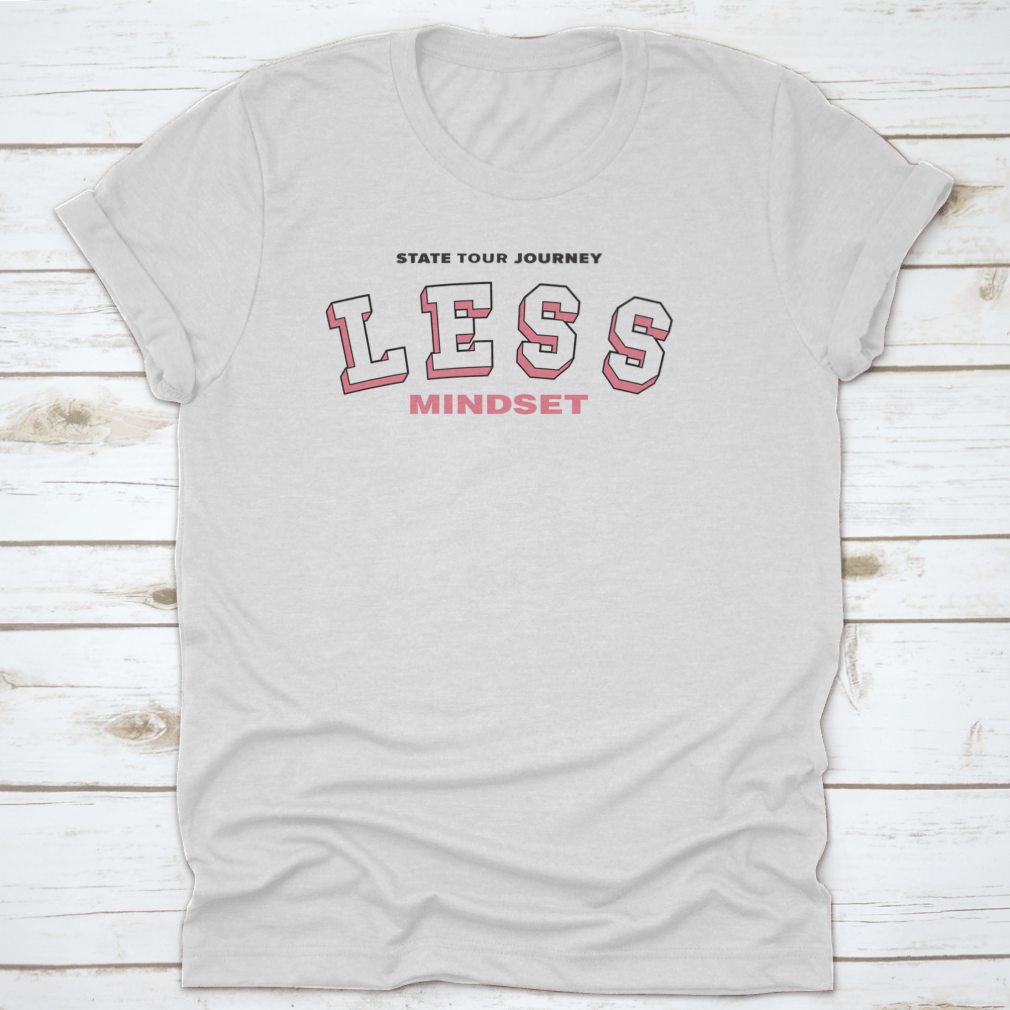 Less Mindset College Varsity Typography Shirt in Sport Grey, showcasing its classic fit and soft fabric.