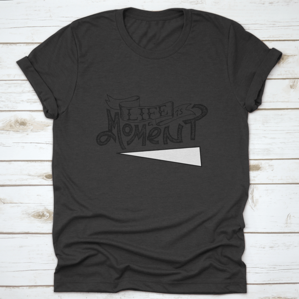 Life Is A Moment Black And White Motivational Poster featuring bold typography and minimalist design, perfect for inspiring positivity.