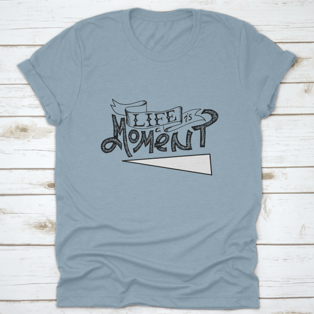 Life Is A Moment Black And White Motivational Poster featuring bold typography and minimalist design, perfect for inspiring positivity.