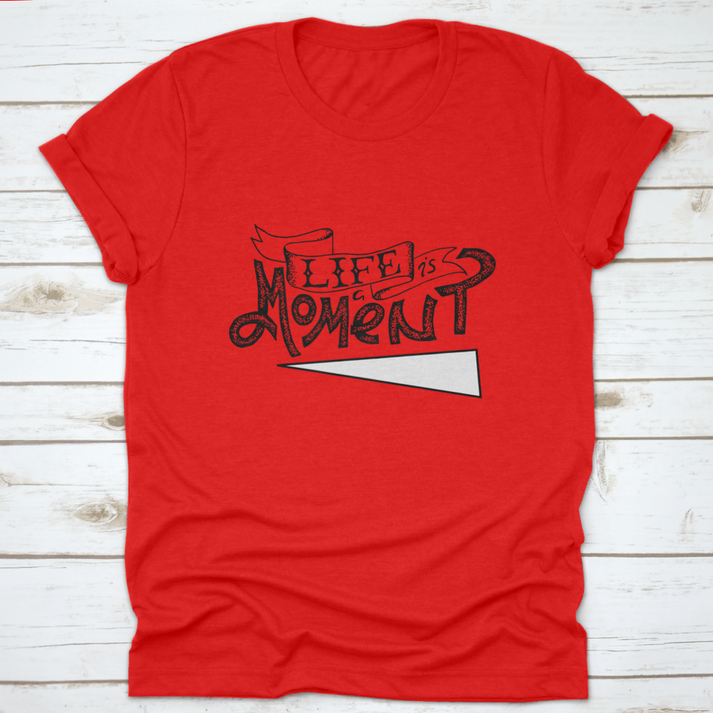 Life Is A Moment Black And White Motivational Poster featuring bold typography and minimalist design, perfect for inspiring positivity.