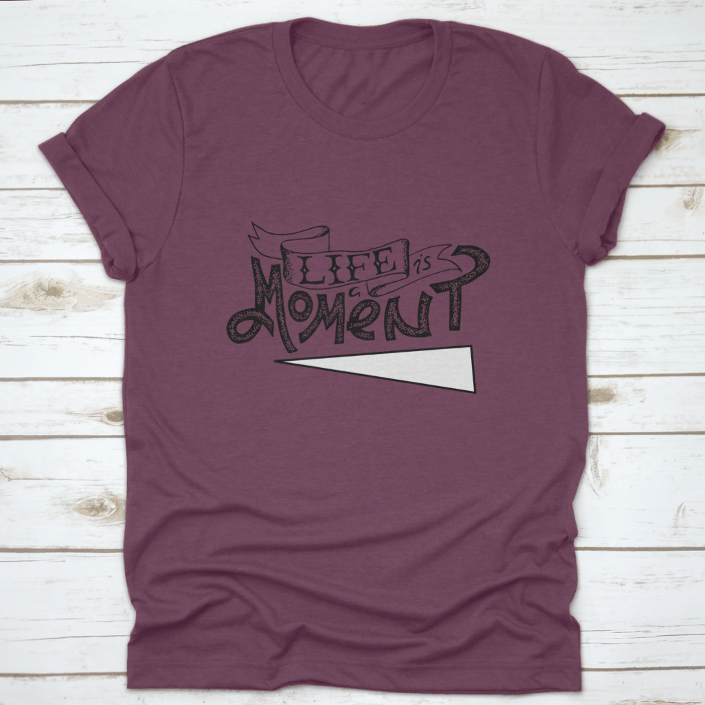 Life Is A Moment Black And White Motivational Poster featuring bold typography and minimalist design, perfect for inspiring positivity.