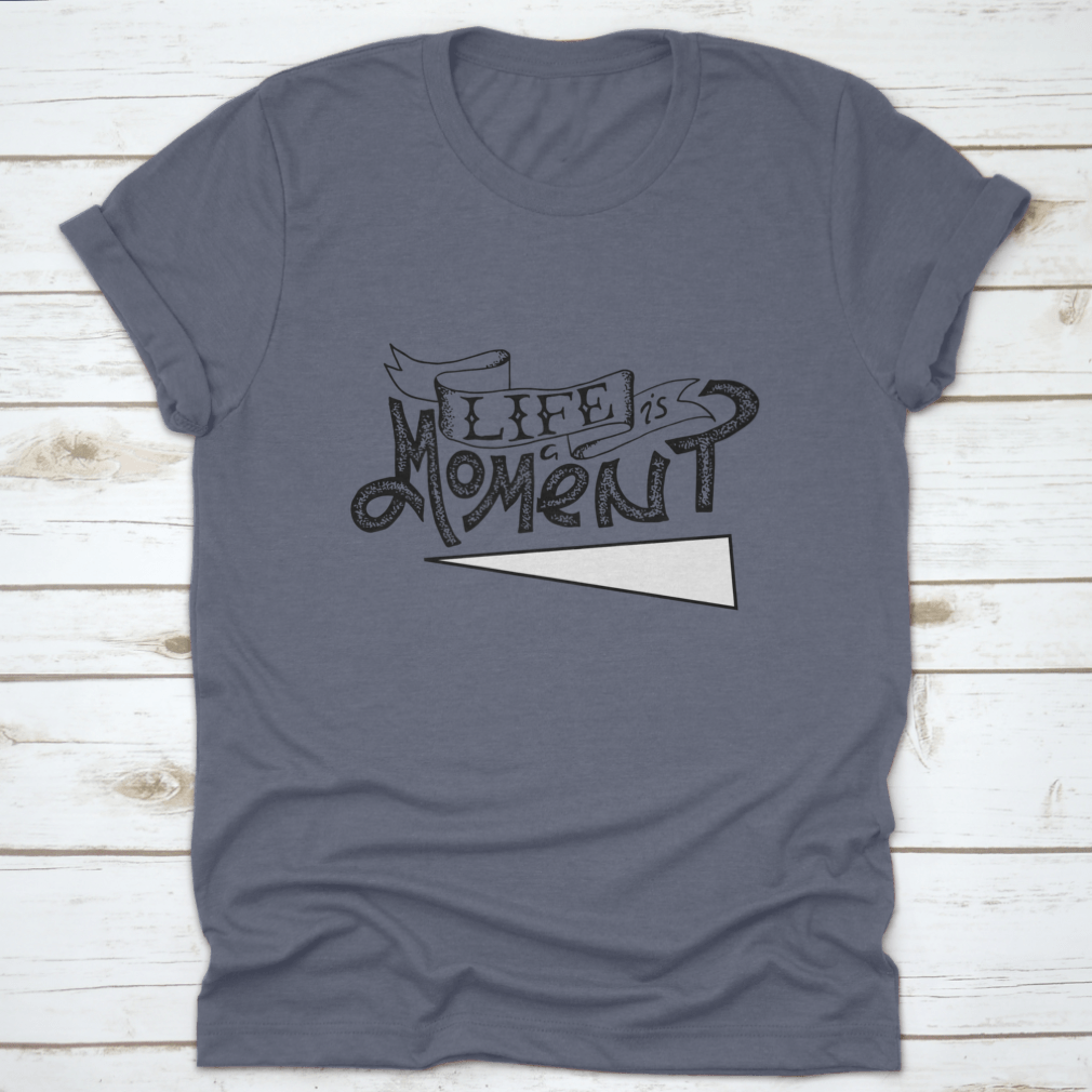 Life Is A Moment Black And White Motivational Poster featuring bold typography and minimalist design, perfect for inspiring positivity.