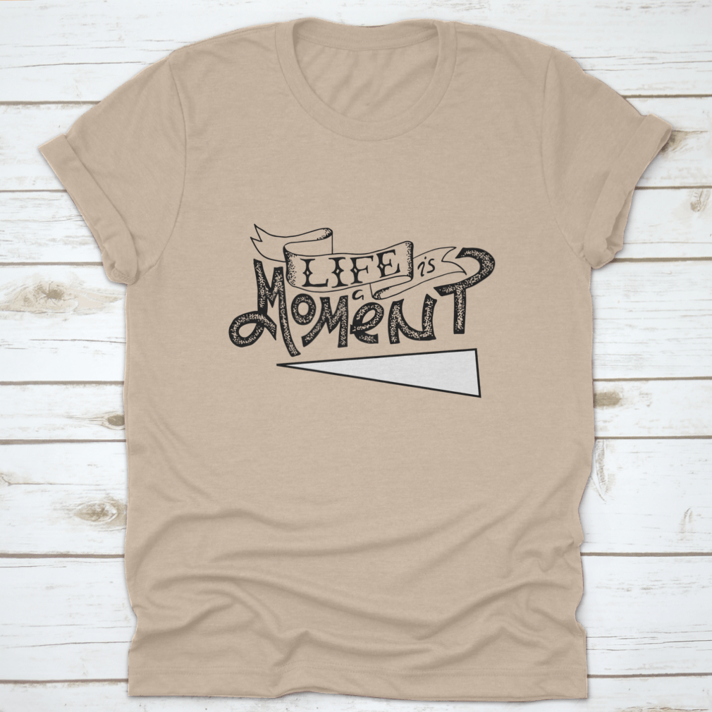 Life Is A Moment Black And White Motivational Poster featuring bold typography and minimalist design, perfect for inspiring positivity.