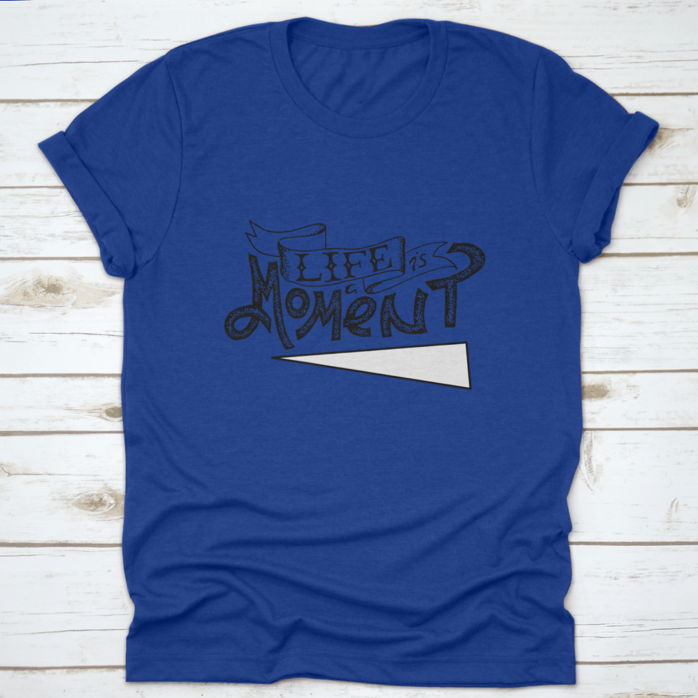 Life Is A Moment Black And White Motivational Poster featuring bold typography and minimalist design, perfect for inspiring positivity.