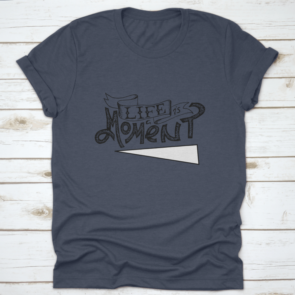 Life Is A Moment Black And White Motivational Poster featuring bold typography and minimalist design, perfect for inspiring positivity.