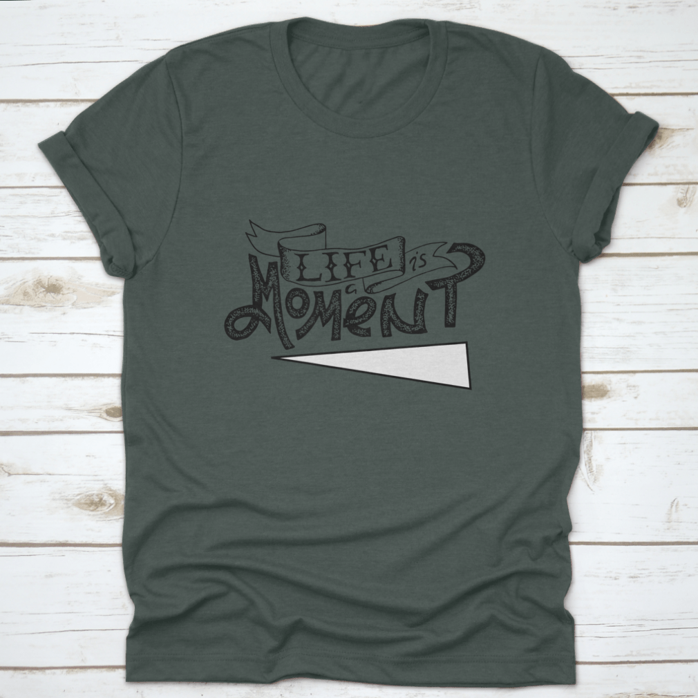 Life Is A Moment Black And White Motivational Poster featuring bold typography and minimalist design, perfect for inspiring positivity.