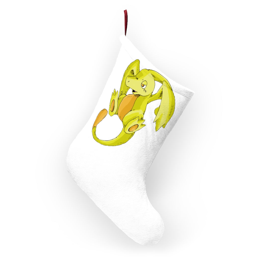 Lighender Christmas Stockings featuring soft polyester fleece, custom prints, and a twill ribbon hanging loop, perfect for festive decor.