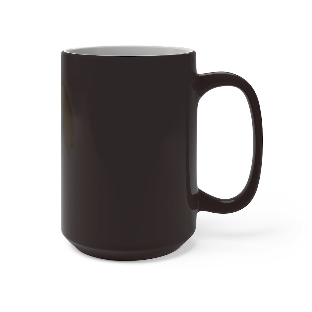 Lighender Color Changing Mug showcasing vibrant colors when filled with hot liquid, featuring a C-handle and rounded corners.