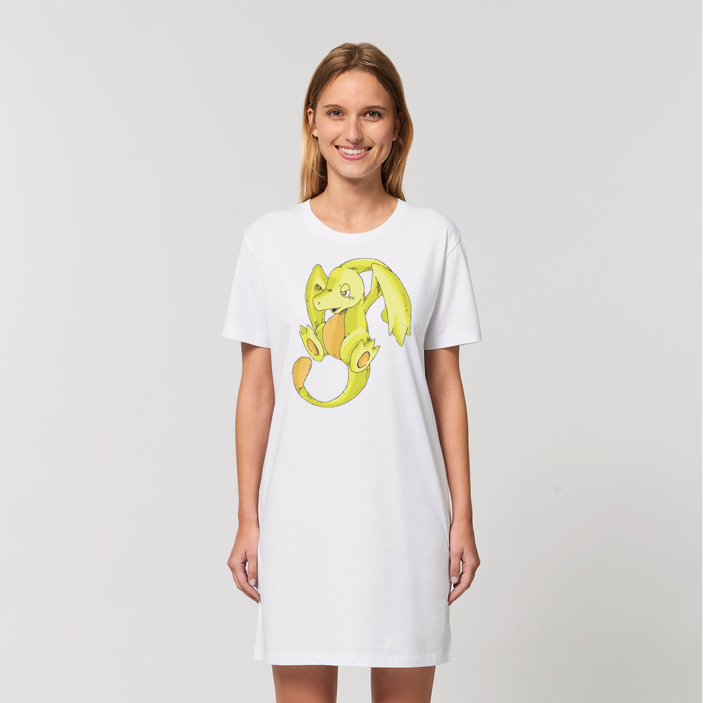 Lighender Organic T-Shirt Dress made from 100% organic cotton, featuring a soft-hand feel and stylish design.