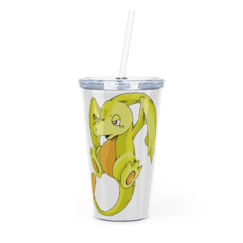 Lighender Plastic Tumbler with Straw featuring a customizable design and double wall insulation, perfect for any beverage.