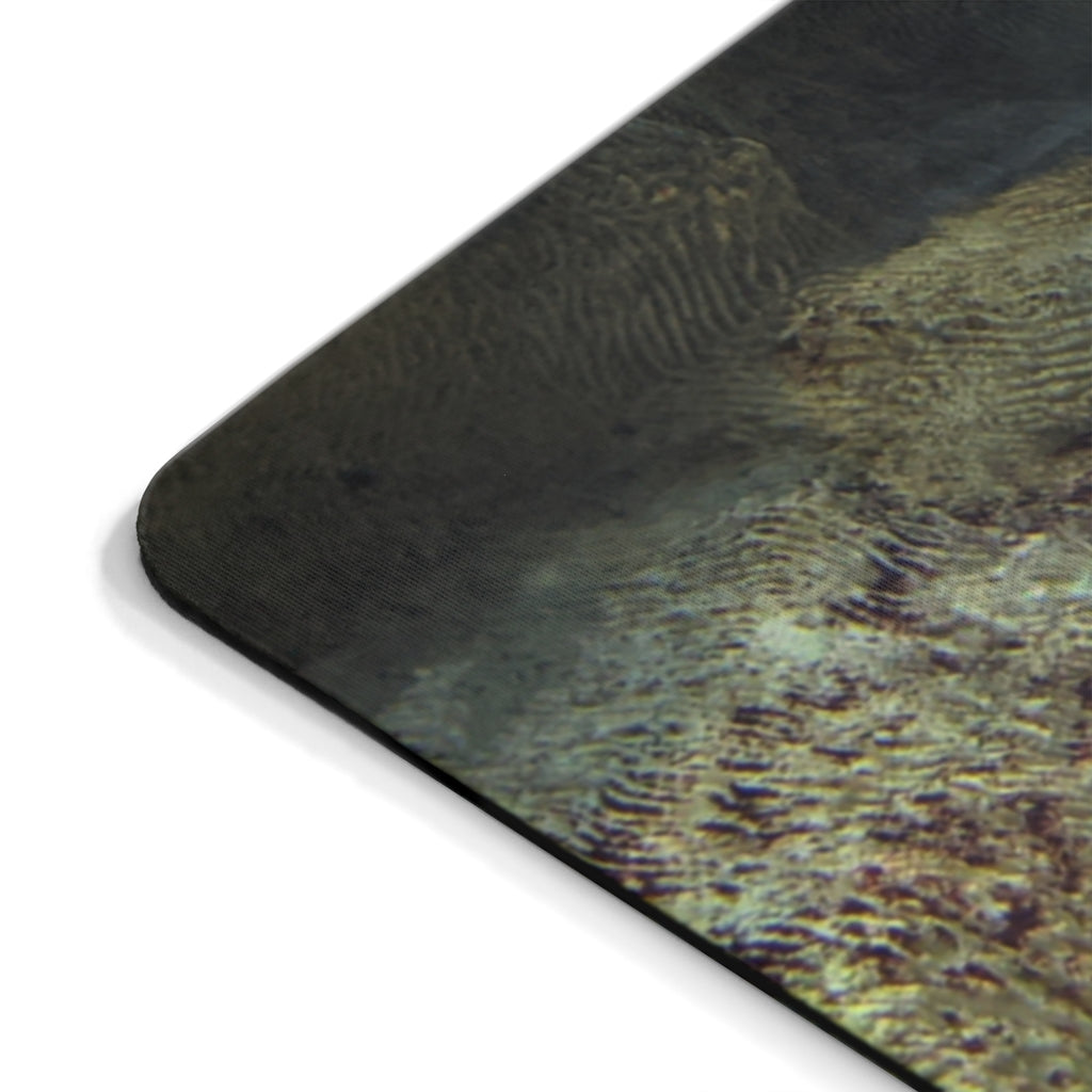 Light Blue Fish Mouse Pad featuring a vibrant fish design on a smooth neoprene surface, ideal for enhancing desk aesthetics.