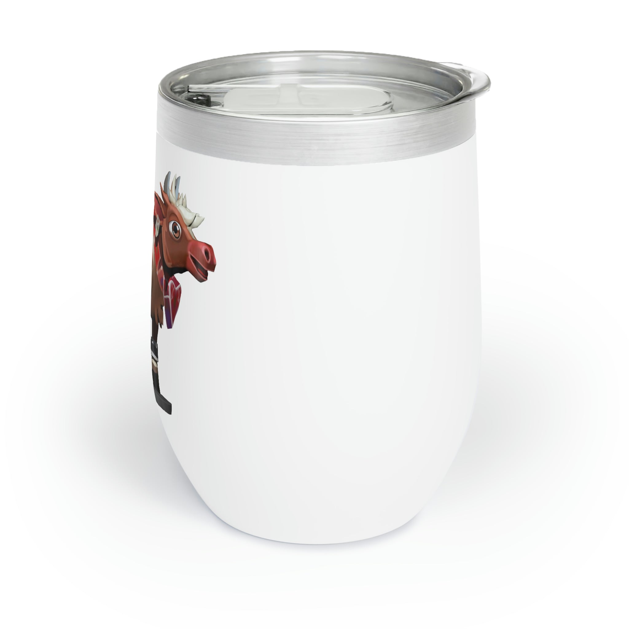 Light Brown Cow Chill Wine Tumbler with double-insulated walls and a stylish design, perfect for wine lovers.