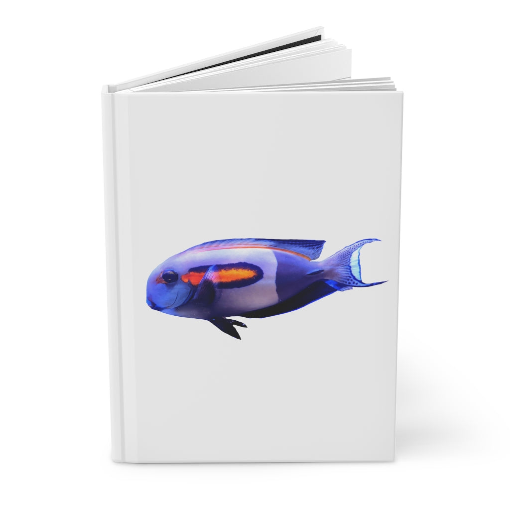Light White Fish Hardcover Journal with matte finish, customizable covers, and lined pages, perfect for personal journaling.