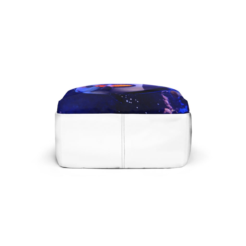 Light White Fish Unisex Classic Backpack showcasing its durable nylon material and adjustable straps, perfect for daily use and travel.