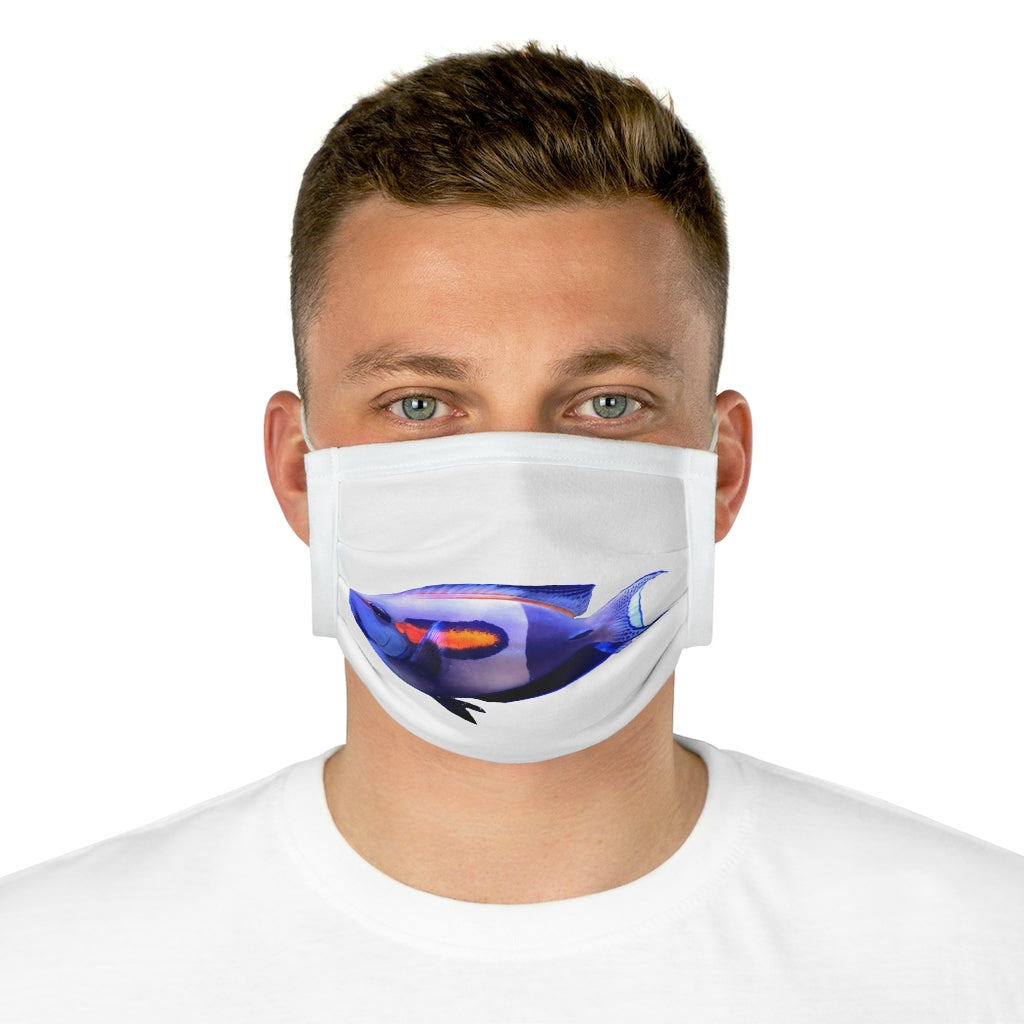 Light White Shark Cotton Face Mask featuring a unique shark design, made from 100% cotton with adjustable earloops and nose wire.
