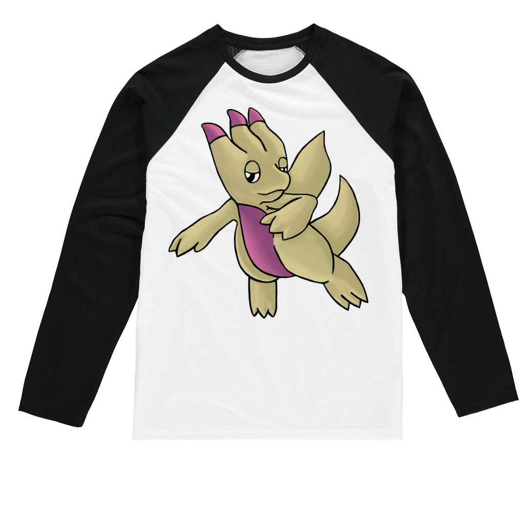 Liloon Sublimation Baseball Long Sleeve T-Shirt featuring long sleeves, crew neck, and mixed fabric for comfort and style.