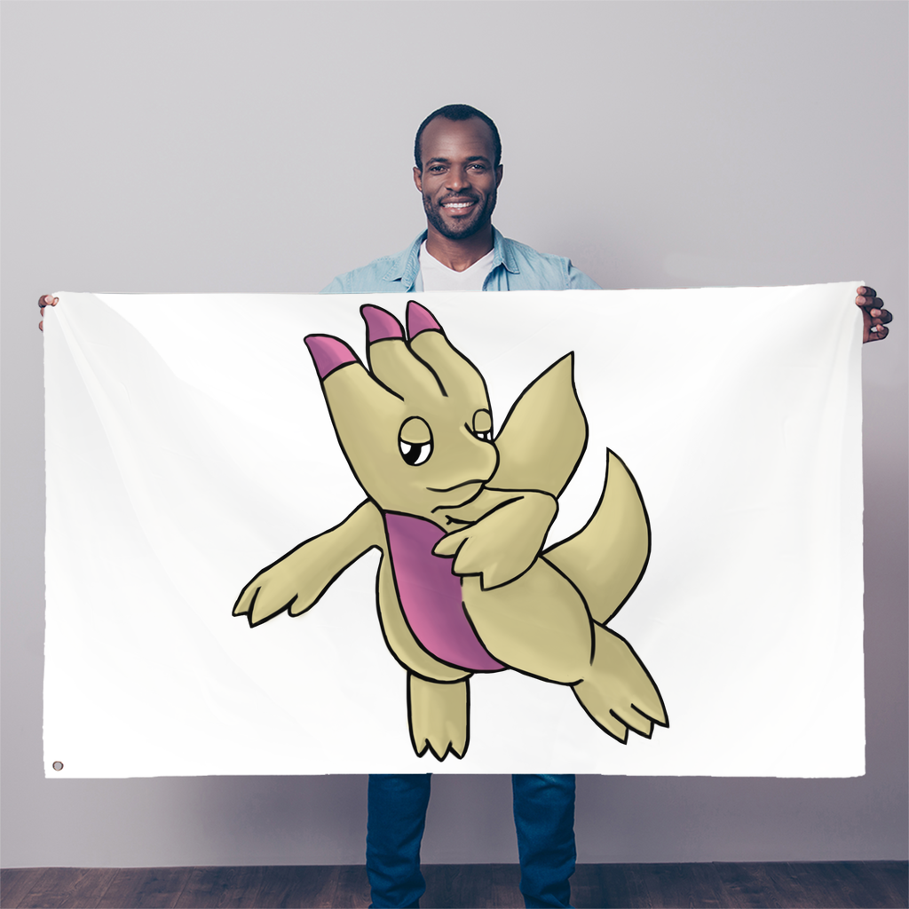 Liloon Sublimation Flag measuring 5FT x 3FT, made of 100% polyester with vibrant colors and double-stitched edges, featuring two eyelets for easy hanging.