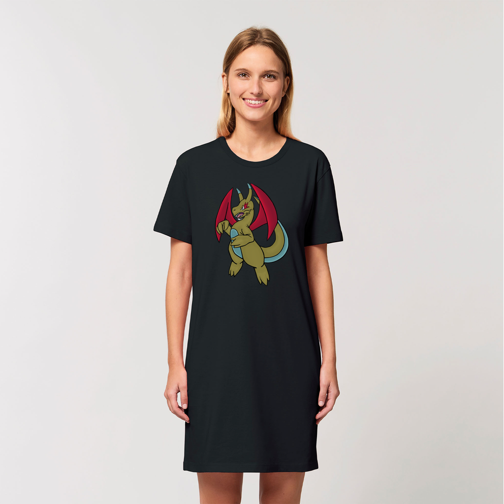 Liloongoga Organic T-Shirt Dress made from 100% organic cotton, showcasing its soft texture and stylish design.