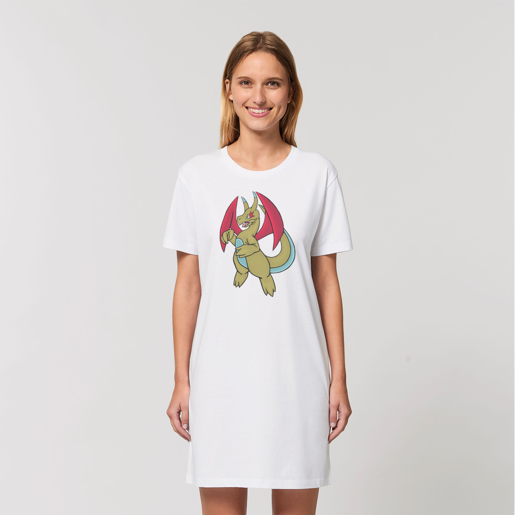 Liloongoga Organic T-Shirt Dress made from 100% organic cotton, showcasing its soft texture and stylish design.