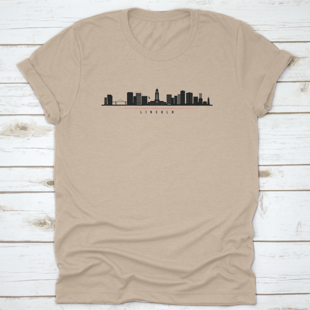 Lincoln Skyline Horizontal Banner featuring a black and white silhouette of the city skyline, perfect for home or office decor.