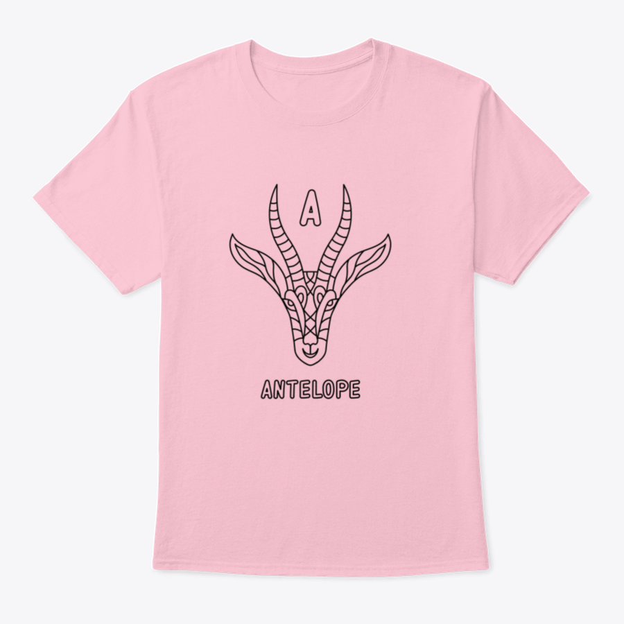 Line Art Antelope coloring page featuring the letter A, designed for kids to color and enjoy.
