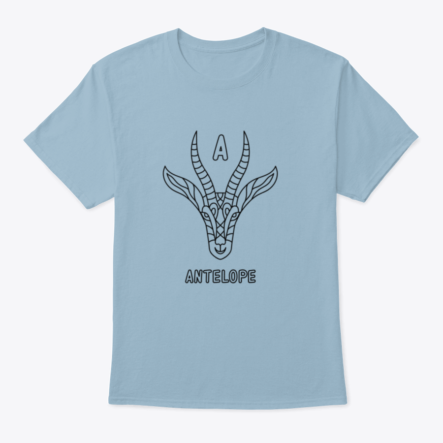 Line Art Antelope coloring page featuring the letter A, designed for kids to color and enjoy.
