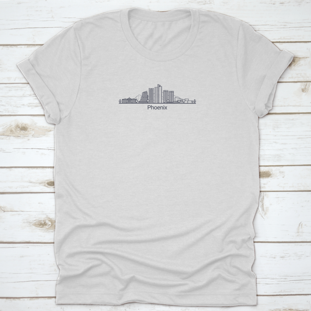 Customizable Linear Banner showcasing the skyline of Phoenix City with various iconic buildings in vibrant colors.