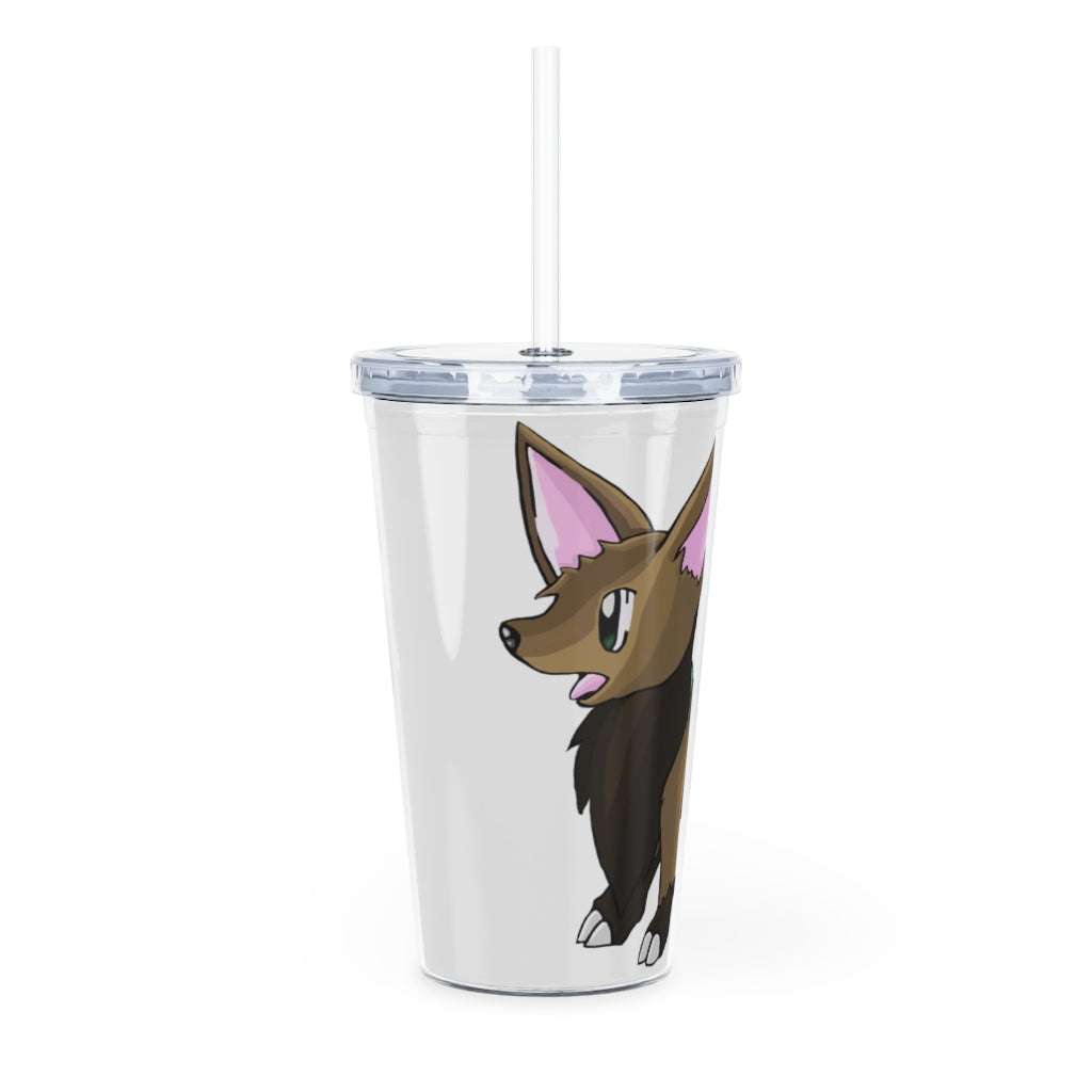 Lipgirl Plastic Tumbler with Straw, featuring a customizable design and double wall insulation, perfect for parties and gatherings.