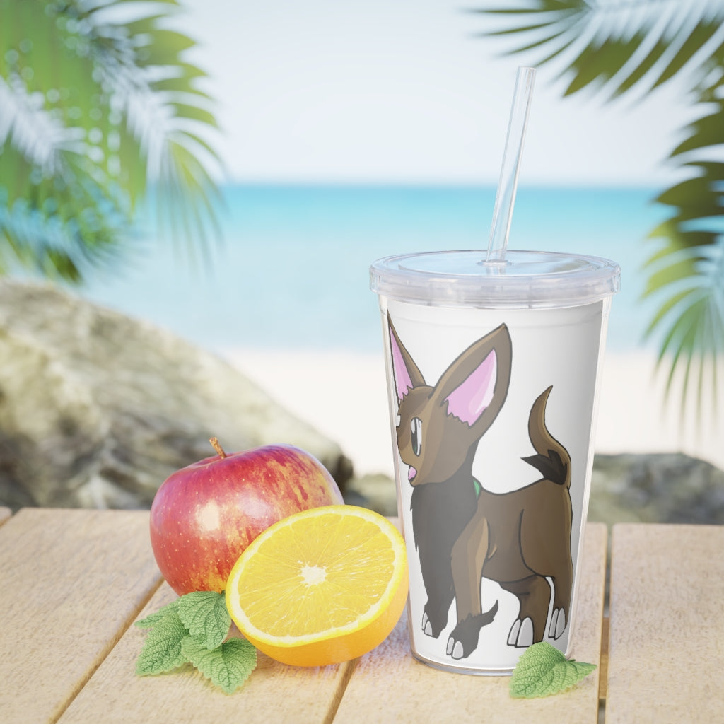 Lipgirl Plastic Tumbler with Straw, featuring a customizable design and double wall insulation, perfect for parties and gatherings.