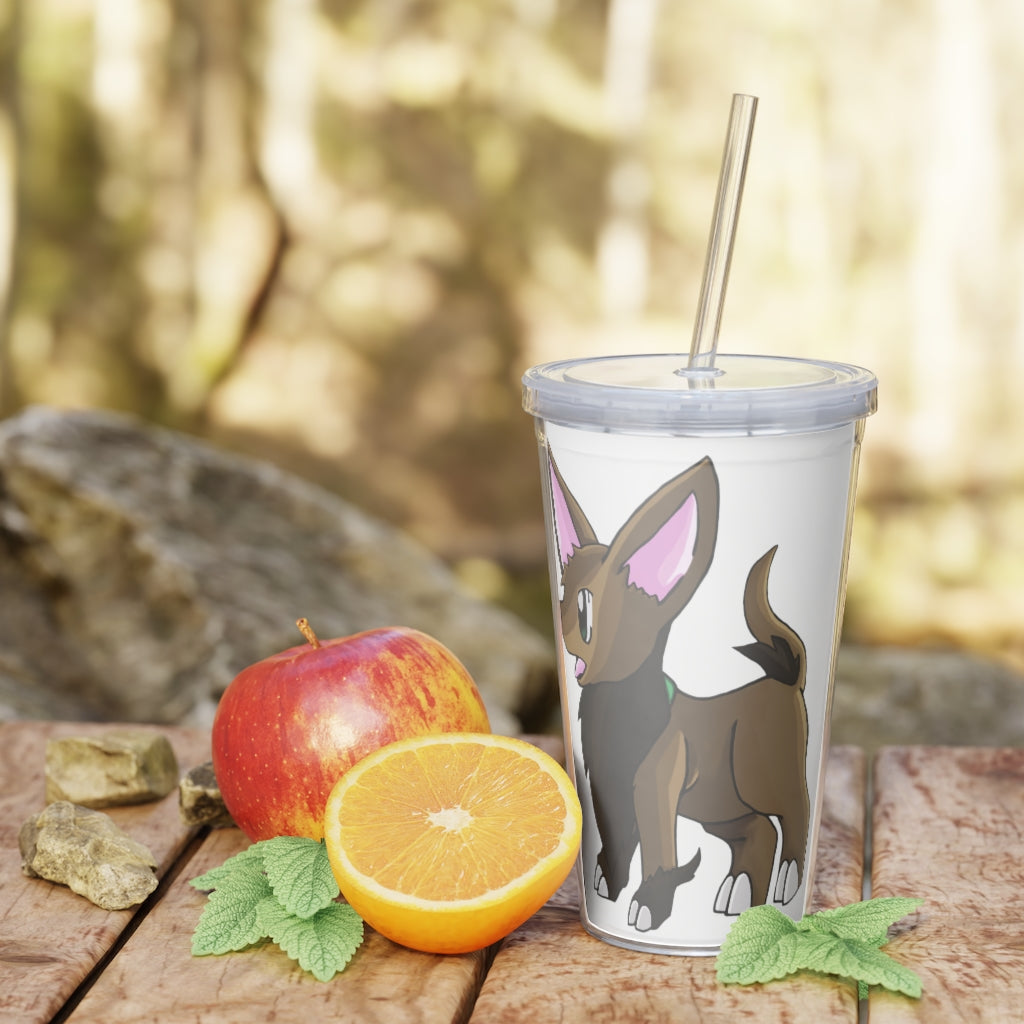 Lipgirl Plastic Tumbler with Straw, featuring a customizable design and double wall insulation, perfect for parties and gatherings.