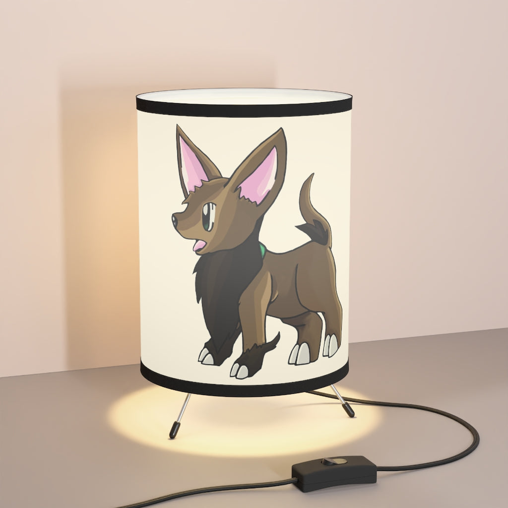 Lipgirl Tripod Lamp with a galvanized steel base and custom high-resolution printed shade, designed for US and CA sockets.