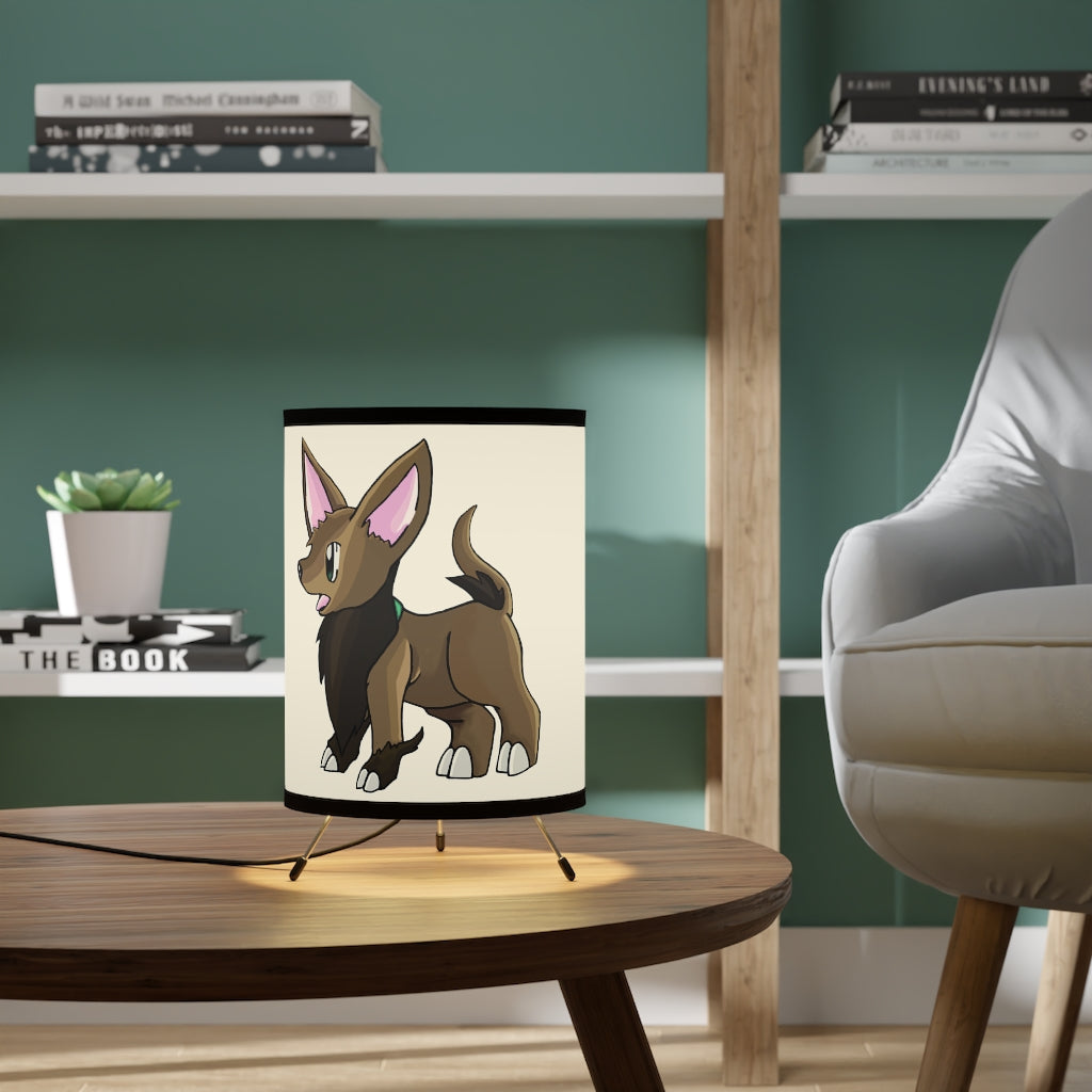 Lipgirl Tripod Lamp with a galvanized steel base and custom high-resolution printed shade, designed for US and CA sockets.