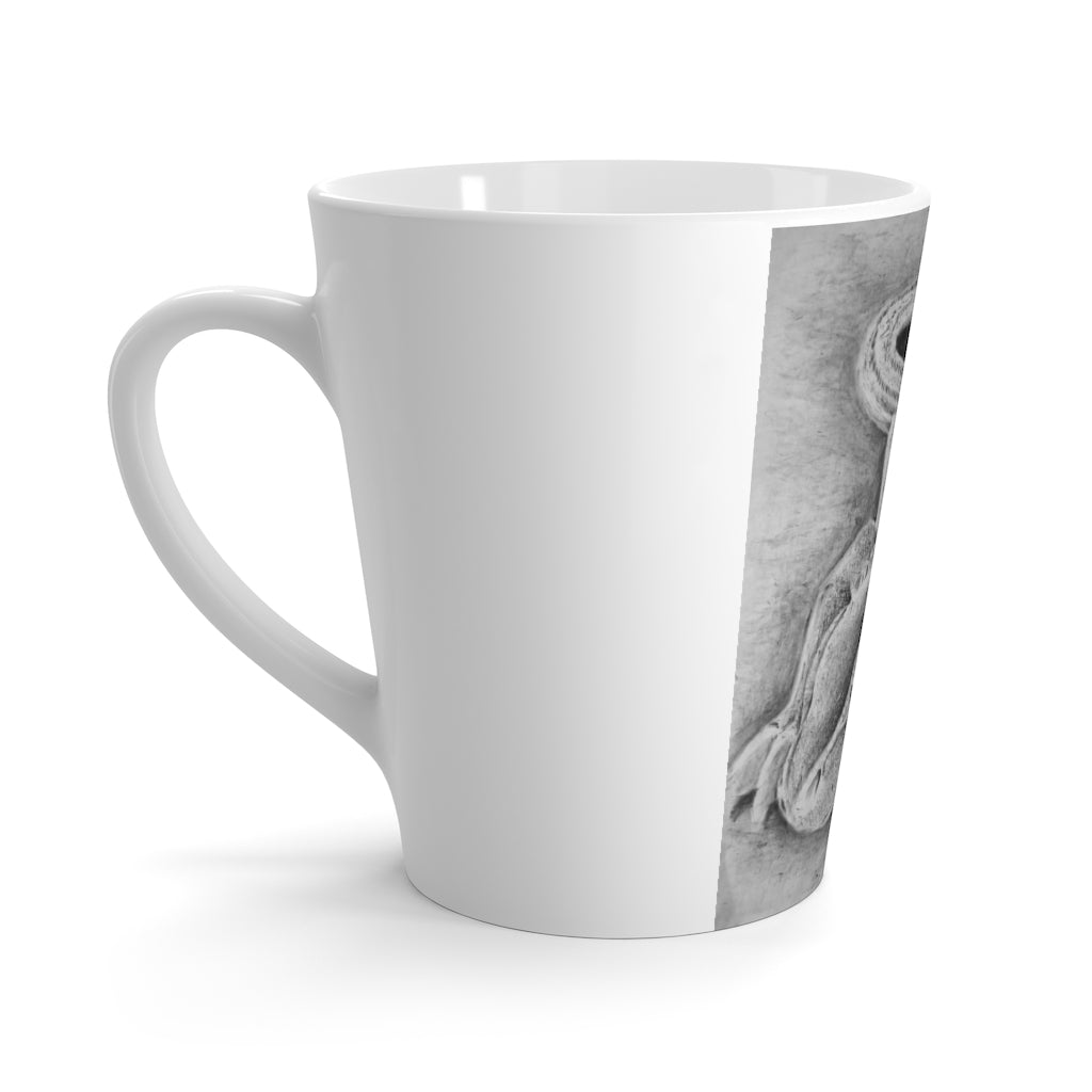 Lizzy the Lizard Latte Mug featuring a vibrant lizard design on durable white ceramic.
