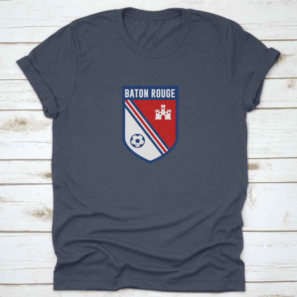 Baton Rouge soccer team logo t-shirt in Sport Grey, showcasing its classic fit and quality fabric.