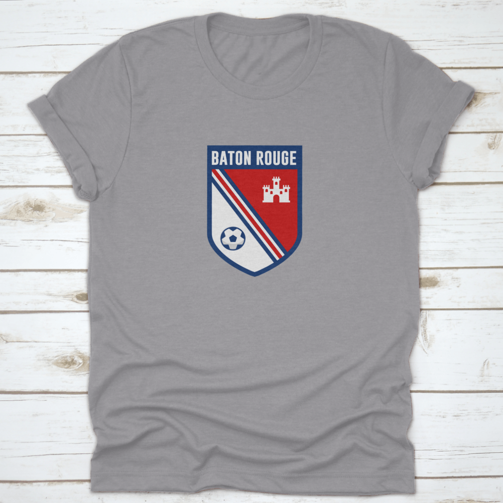 Baton Rouge soccer team logo t-shirt in Sport Grey, showcasing its classic fit and quality fabric.