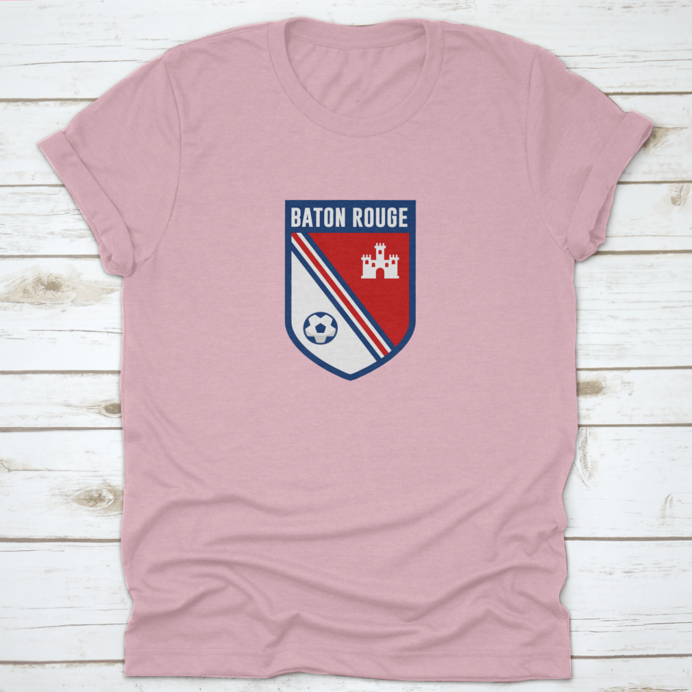 Baton Rouge soccer team logo t-shirt in Sport Grey, showcasing its classic fit and quality fabric.