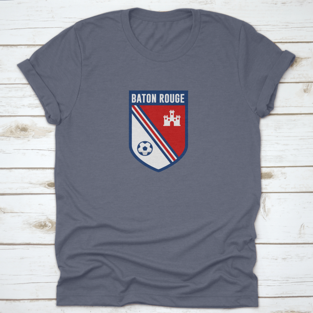 Baton Rouge soccer team logo t-shirt in Sport Grey, showcasing its classic fit and quality fabric.